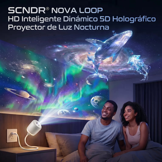 𝑺𝑪𝑵𝑫𝑹® 🔊 Proyector Holográfico Nocturno 5D Inteligente HD ✨ Proyección Dinámica de Galaxias y Luces Ambientales para Crear un Ambiente Mágico en Casa