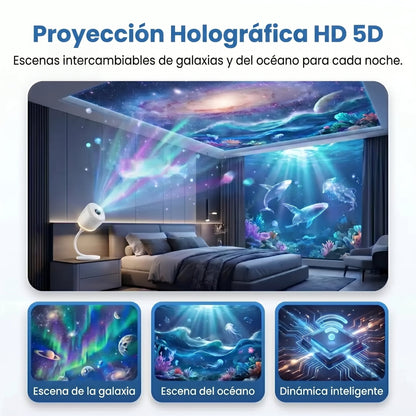 𝑺𝑪𝑵𝑫𝑹® 🔊 Proyector Holográfico Nocturno 5D Inteligente HD ✨ Proyección Dinámica de Galaxias y Luces Ambientales para Crear un Ambiente Mágico en Casa 🔥
